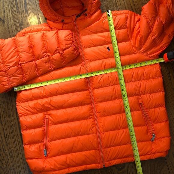 RALPH LAUREN Orange Quilted Hooded Full Zip Jacket Zipper Hand Pockets NWT 2XL - Picture 1 of 3